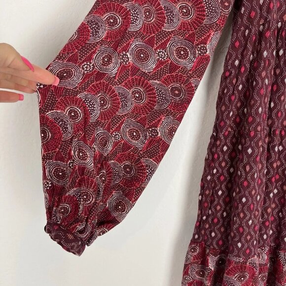 Anthropologie MAEVE Maroon Amber Tiered Tunic‎ Dress Size SP - Picture 13 of 13